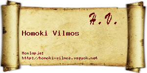 Homoki Vilmos névjegykártya